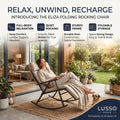 Folding Rocking Chair, Portable Leisure Recliner for Patio Garden Yard Indoor Outdoor